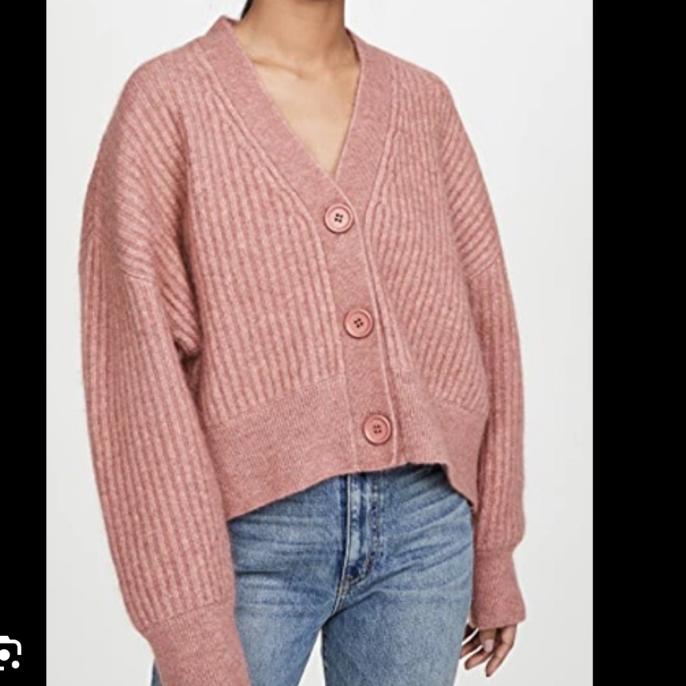 Anine Bing blush pink wool cardigan